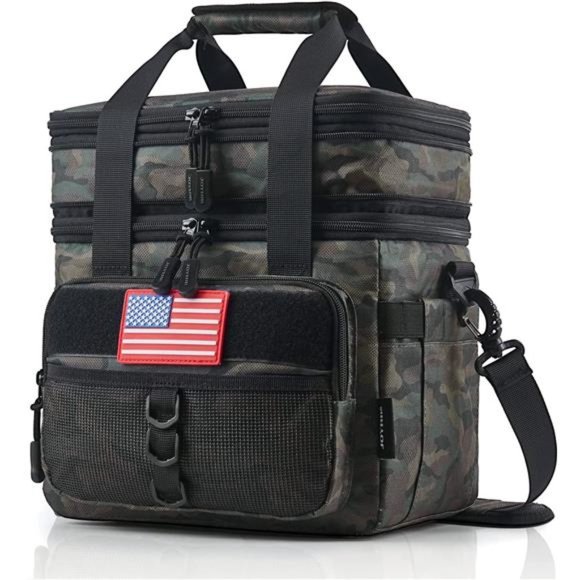 Tactical Lunch Box for Men, Double Deck Expandable Insulated Lunch Bag, Large
